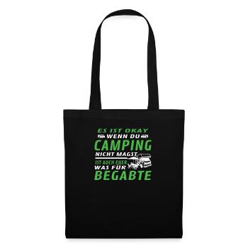 Camper Geschenkidee Camping - Stoffbeutel - Schwarz - Vorne