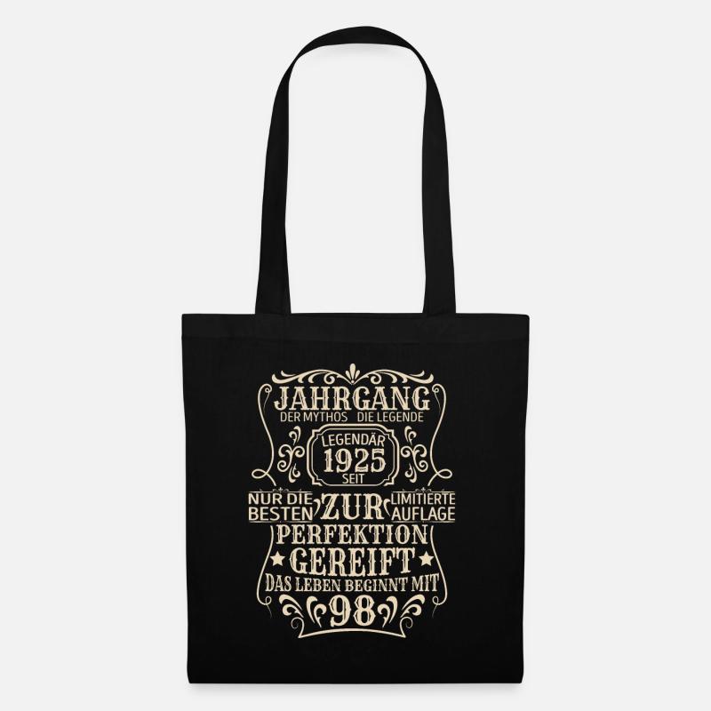 Geburtstagsgeschenk Geboren 1925 98 Jahre - Stoffbeutel - Schwarz