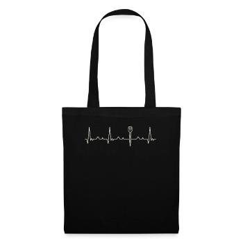Dart Arrow. Heart. Love. EKG. Pulse. Beat. - Tote Bag - black - Front