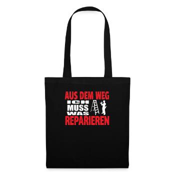 Heimwerker Geschenkidee Handwerker - Stoffbeutel - Schwarz - Vorne
