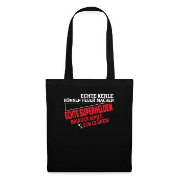 Grillen und Camper Geschenkidee - Stoffbeutel - Schwarz - Vorne