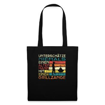 Grillen und Camper Geschenkidee - Stoffbeutel - Schwarz - Vorne