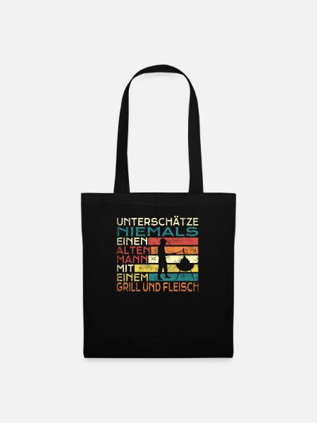 Grillen und Camper Geschenkidee - Stoffbeutel - Schwarz