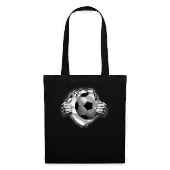 Fußballzubehör Geschenkidee Fußballfan - Stoffbeutel - Schwarz - Vorne