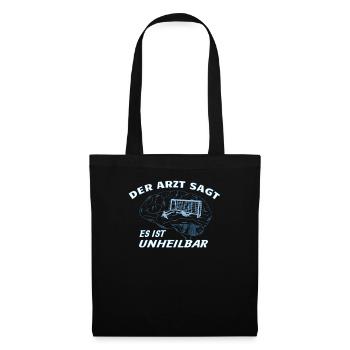 Fußballzubehör Geschenkidee Fußballfan - Stoffbeutel - Schwarz - Vorne