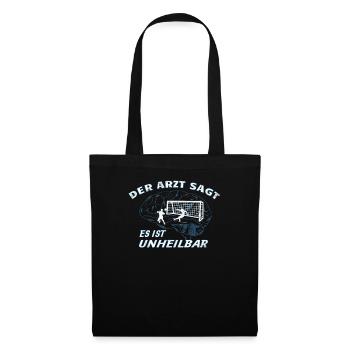 Fußballzubehör Geschenkidee Fußballfan - Stoffbeutel - Schwarz - Vorne