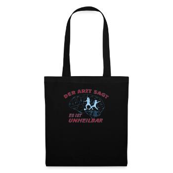 Fußballzubehör Geschenkidee Fußballfan - Stoffbeutel - Schwarz - Vorne