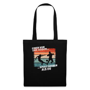 Fußballzubehör Geschenkidee Fußballfan - Stoffbeutel - Schwarz - Vorne