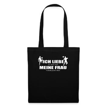 Fußballzubehör Geschenkidee Fußballfan - Stoffbeutel - Schwarz - Vorne
