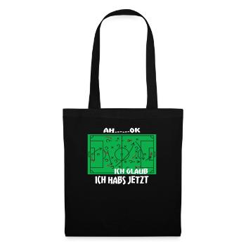 Fußballzubehör Geschenkidee Fußballfan - Stoffbeutel - Schwarz - Vorne