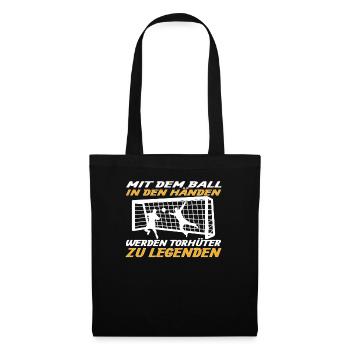 Fußballzubehör Geschenkidee Fußballfan - Stoffbeutel - Schwarz - Vorne