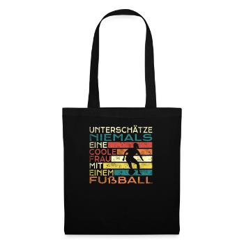 Fußballzubehör Geschenkidee Fußballfan - Stoffbeutel - Schwarz - Vorne