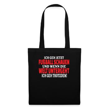 Fußballzubehör Geschenkidee Fußballfan - Stoffbeutel - Schwarz - Vorne