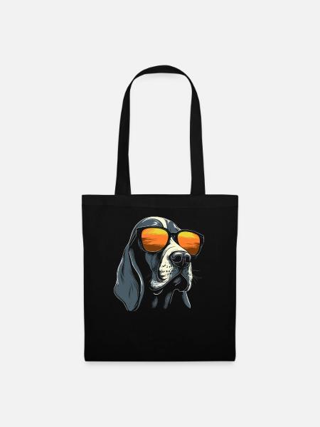 Basset Hound Sonnenbrille - Stoffbeutel - Schwarz