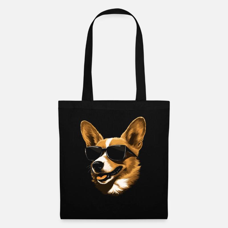 Corgi Sonnenbrille - Stoffbeutel - Schwarz
