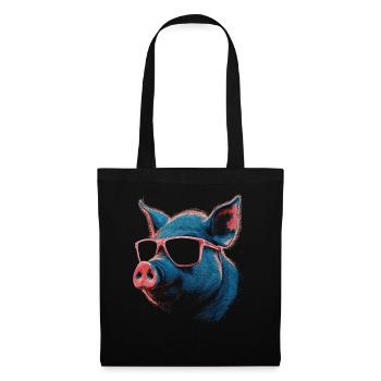 Kühle Schweinerbrille - Stoffbeutel - Schwarz - Vorne