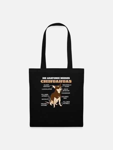 Hund Chihuahua Hundebesitzer Gechenkidee - Stoffbeutel - Schwarz