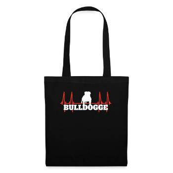 Chien Bulldog Dog Propriétaire Gechenkidee - Sac en tissu - noir - Devant