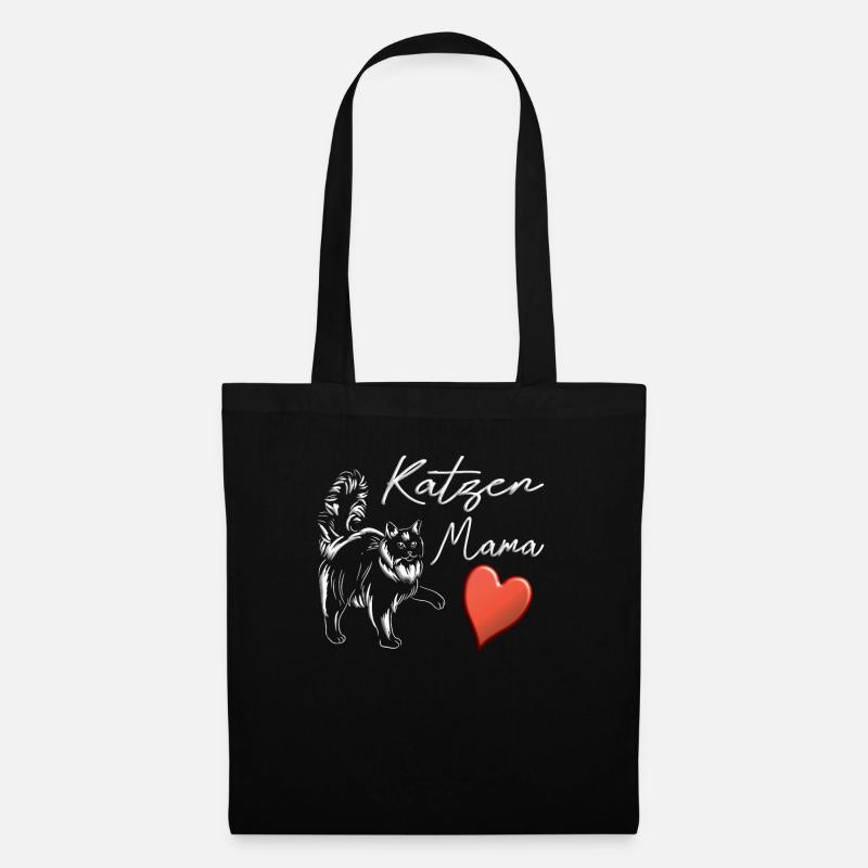 Katzenfreund, Katzenzubehör Geschenk - Stoffbeutel - Schwarz