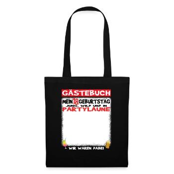 18th Birthday Girl & Boy Guestbook - Tote Bag - black - Front