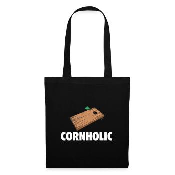 Cornhole Sprüche | Cornhole Spieler Geschenke - Stoffbeutel - Schwarz - Vorne