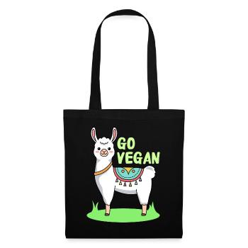 Llama design for proud vegans - Tote Bag - black - Front