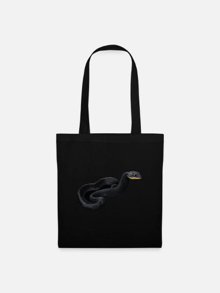 Schwarze Mamba Schlange - Stoffbeutel - Schwarz