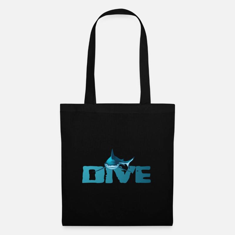 SCUBA DIVING SHARK - Stoffbeutel - Schwarz