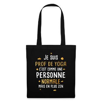 Professeur de yoga femme humour fête des mères - Sac en tissu - noir - Devant