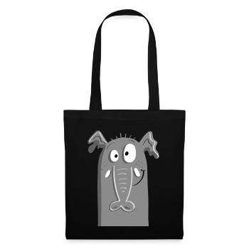 Éléphant cool I éléphant visage I Cartoon - Sac en tissu - noir - Devant