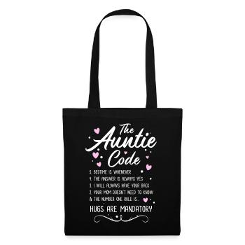 Le code de la tante ... les câlins sont obligatoires - Sac en tissu - noir - Devant