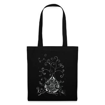Playful Snow Tree in Black and White with Mandala - Tote Bag - black - Front