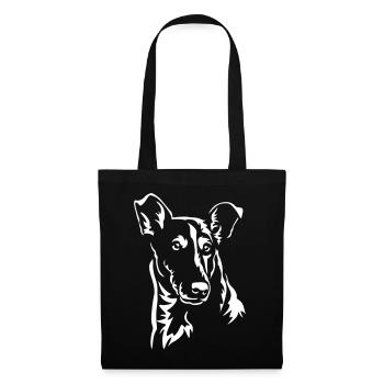 Collie Kopf "Black Edition" - Stoffbeutel - Schwarz - Vorne