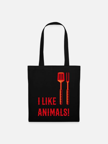 I Like Animals! (Grillbesteck / 3C) - Stoffbeutel - Schwarz