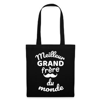 Humour et Fraternité Grand Frère T-Shirt - Sac en tissu - noir - Devant