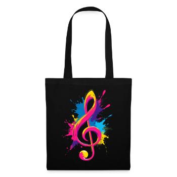 Clé colorée avec éclaboussures de peinture - Sac en tissu - noir - Devant