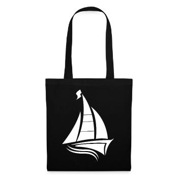 voilier voilier sailor silhouette minimaliste - Sac en tissu - noir - Devant