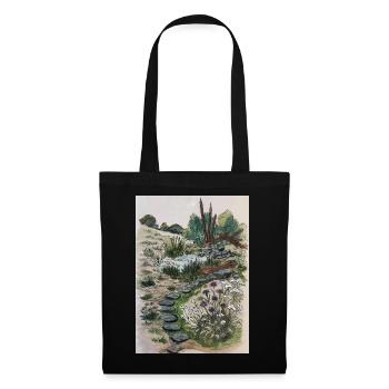 Landscape with nature trail and wildflowers - Tote Bag - black - Front