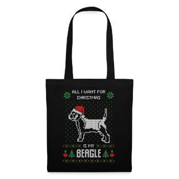 Alles, was ich will, ist ein hässliches Weihnachtspullover-Oberteil von Beagle - Stoffbeutel - Schwarz - Vorne