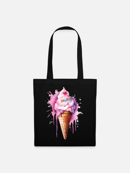 Wasserfarbe Eiscreme Tropfen - Stoffbeutel - Schwarz