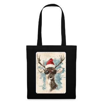 Reindeer Deer Antlers Reindeer Vintage Christmas - Tote Bag - black - Front