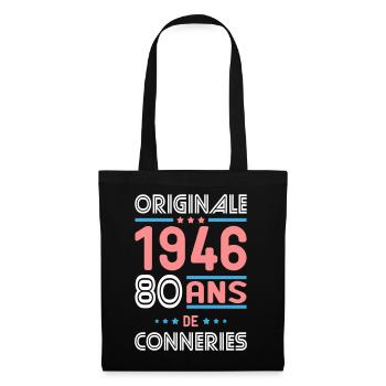 Original – 1946 – 80 Jahre - Stoffbeutel - Schwarz - Vorne