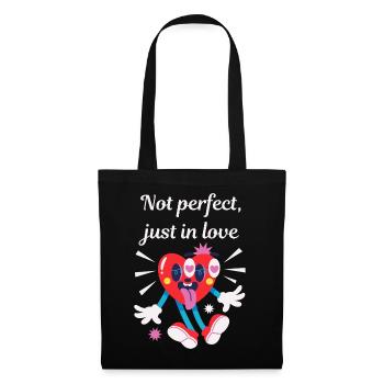Not perfect, just in love - cadeau Saint Valentin  - Sac en tissu - noir - Devant
