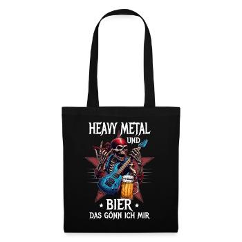 Je me fais un plaisir de heavy metal et de bière - Sac en tissu - noir - Devant