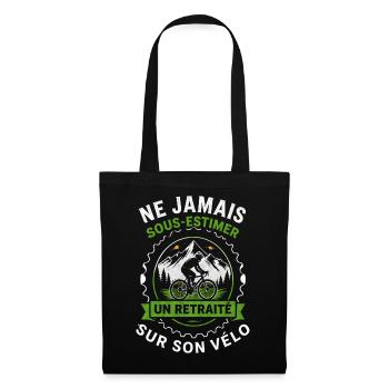 Retraité vélo montagne humour cycliste - Sac en tissu - noir - Devant