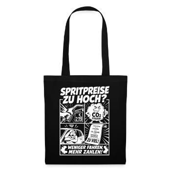 Spritpreise Zu Hoch CO2 Humor - Stoffbeutel - Schwarz - Vorne