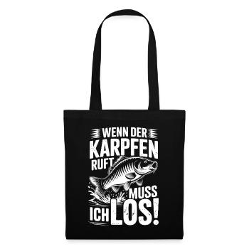 Wenn der Karpfen ruft - Stoffbeutel - Schwarz - Vorne