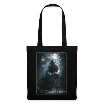 Grand requin blanc Grand requin blanc - Sac en tissu - noir - Devant