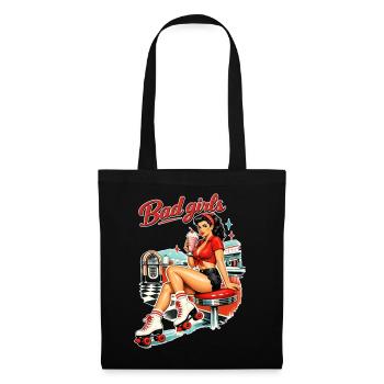 Retro Pin-Up Girl: Bad Girls 50s Diner Style - Stoffbeutel - Schwarz - Vorne