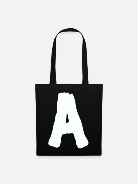 buchstabe_A- - Stoffbeutel - Schwarz
